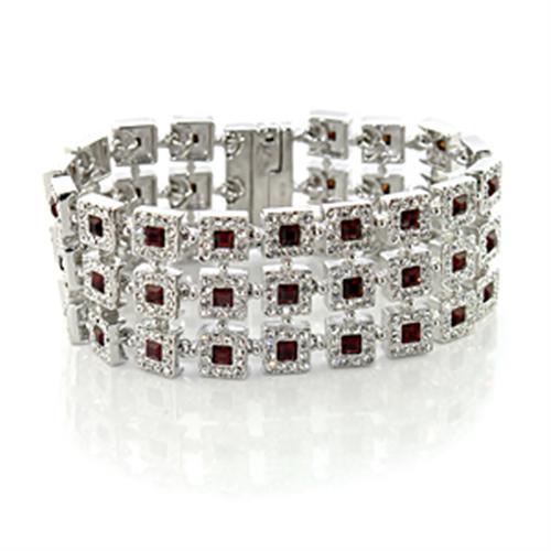 LO444 - Rhodium Brass Bracelet with Top Grade Crystal  in Siam LuxuryLifeWay Online Store