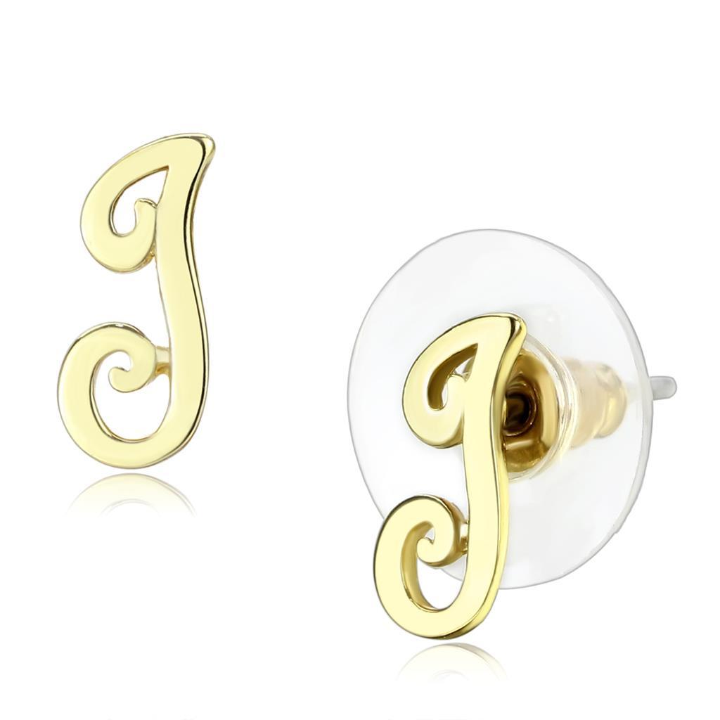 LO4668 - Flash Gold Brass Earrings with No Stone LuxuryLifeWay Online Store