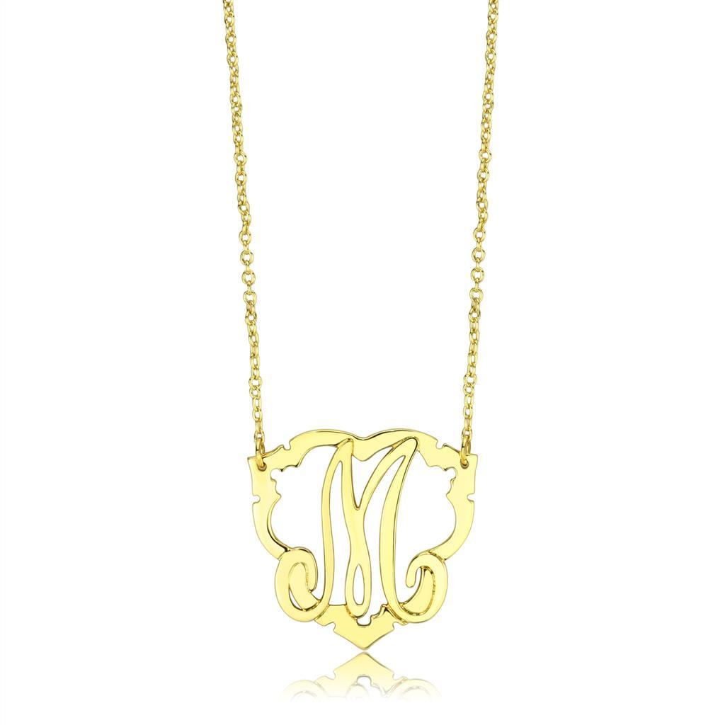 LO4688 - Flash Gold Brass Necklace with No Stone LuxuryLifeWay Online Store