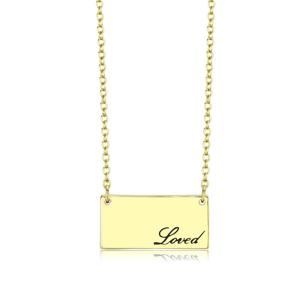 LO4699 - Flash Gold Brass Necklace with Top Grade Crystal  in Clear LuxuryLifeWay Online Store