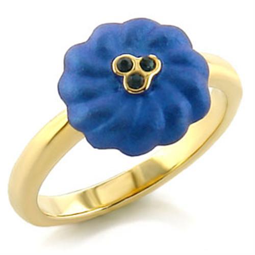 LO528 - Gold White Metal Ring with Top Grade Crystal  in Montana LuxuryLifeWay Online Store