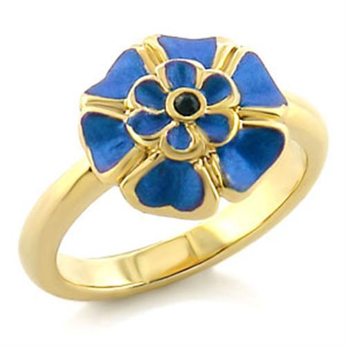 LO532 - Gold White Metal Ring with Top Grade Crystal  in Emerald LuxuryLifeWay Online Store
