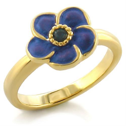 LO545 - Gold White Metal Ring with Top Grade Crystal  in Montana LuxuryLifeWay Online Store