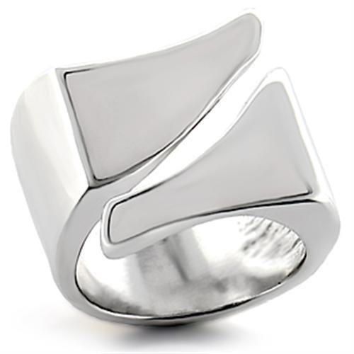 LO755 - Rhodium Brass Ring with No Stone LuxuryLifeWay Online Store