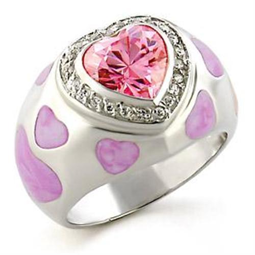 LOA517 - High-Polished 925 Sterling Silver Ring with AAA Grade CZ  in Rose LuxuryLifeWay Online Store
