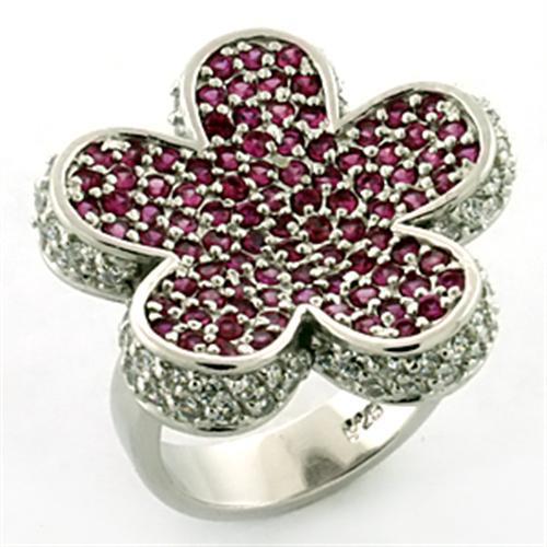 LOA647 - Rhodium 925 Sterling Silver Ring with AAA Grade CZ  in Siam LuxuryLifeWay Online Store