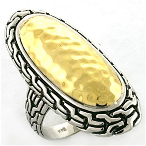 LOA652 - Gold+Rhodium 925 Sterling Silver Ring with No Stone LuxuryLifeWay Online Store