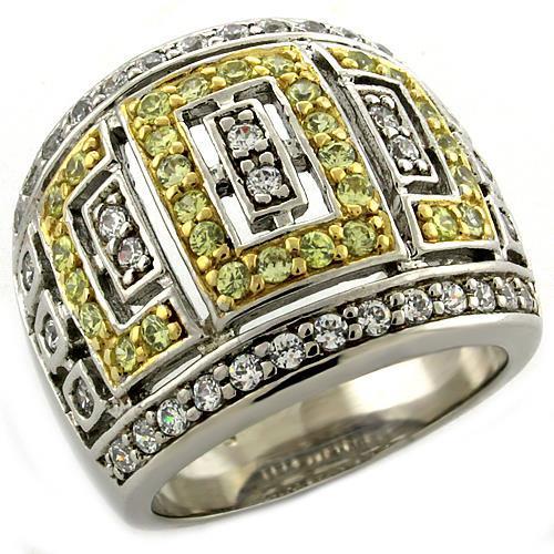LOAS1043 - Gold+Rhodium 925 Sterling Silver Ring with AAA Grade CZ  in Clear LuxuryLifeWay Online Store