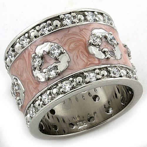 LOAS1181 - Rhodium 925 Sterling Silver Ring with AAA Grade CZ  in Clear LuxuryLifeWay Online Store