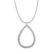 LOAS1320 - Rhodium 925 Sterling Silver Chain Pendant with AAA Grade CZ  in Clear LuxuryLifeWay Online Store
