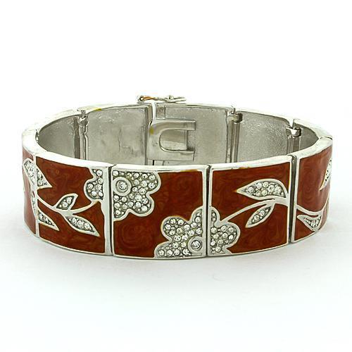 LOAS812 - Rhodium 925 Sterling Silver Bracelet with Top Grade Crystal  in Clear LuxuryLifeWay Online Store