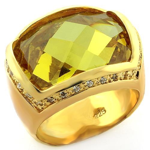 LOAS819 - Gold 925 Sterling Silver Ring with AAA Grade CZ  in Topaz LuxuryLifeWay Online Store