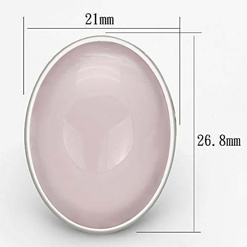 LOAS865 - Rhodium 925 Sterling Silver Ring with Precious Stone PINK CRYSTAL in Light Rose LuxuryLifeWay Online Store