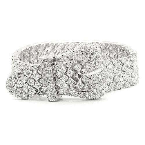 LOS179 - Rhodium 925 Sterling Silver Bracelet with AAA Grade CZ  in Clear LuxuryLifeWay Online Store