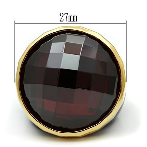 LOS525 - Gold 925 Sterling Silver Ring with AAA Grade CZ  in Garnet LuxuryLifeWay Online Store
