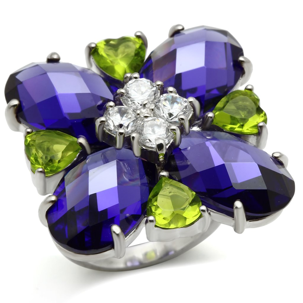 Flynn Cocktail Ring - 925 Sterling Silver, AAA CZ , Multi Color - LOS534 LuxuryLifeWay Online Store