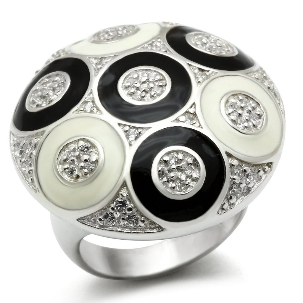 LOS541 - Silver 925 Sterling Silver Ring with AAA Grade CZ  in Clear LuxuryLifeWay Online Store