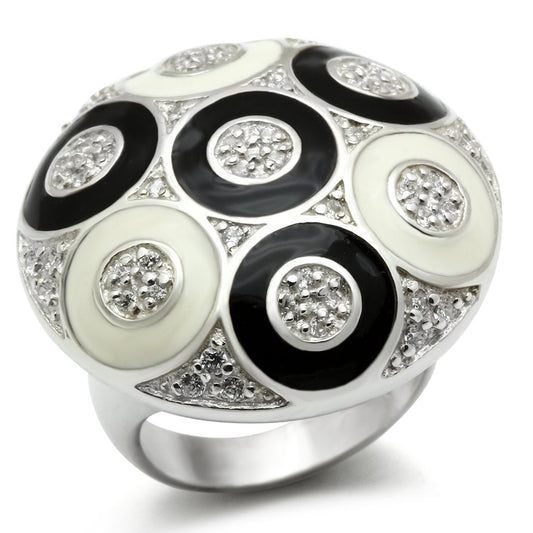 LOS541 - Silver 925 Sterling Silver Ring with AAA Grade CZ  in Clear LuxuryLifeWay Online Store