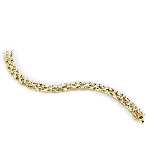LOS601 - Gold 925 Sterling Silver Bracelet with AAA Grade CZ  in Champagne LuxuryLifeWay Online Store