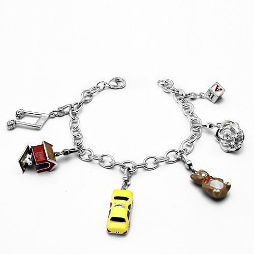 LOS604 - Silver 925 Sterling Silver Bracelet with Top Grade Crystal  in Clear LuxuryLifeWay Online Store