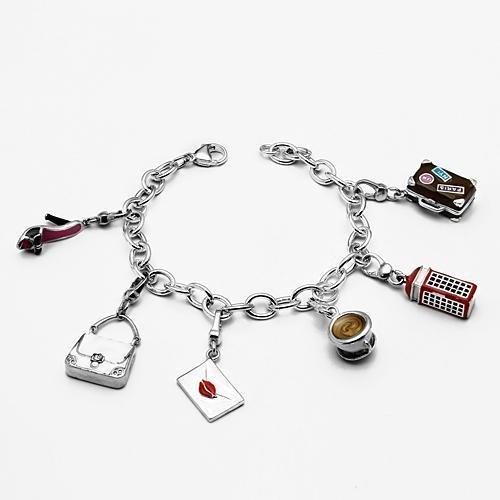 LOS606 - Silver 925 Sterling Silver Bracelet with Epoxy  in Multi Color LuxuryLifeWay Online Store