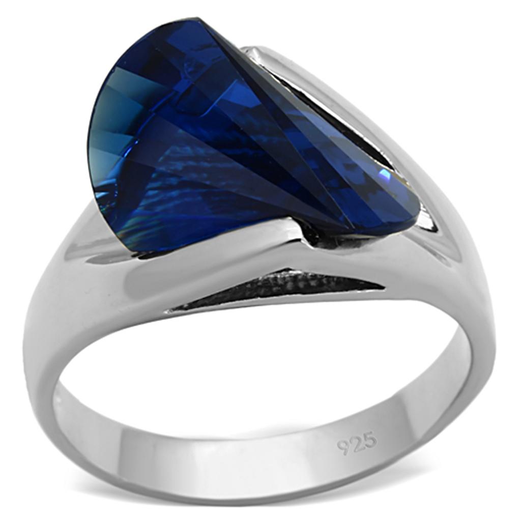 LOS642 - Silver 925 Sterling Silver Ring with Synthetic Synthetic Glass in Montana LuxuryLifeWay Online Store