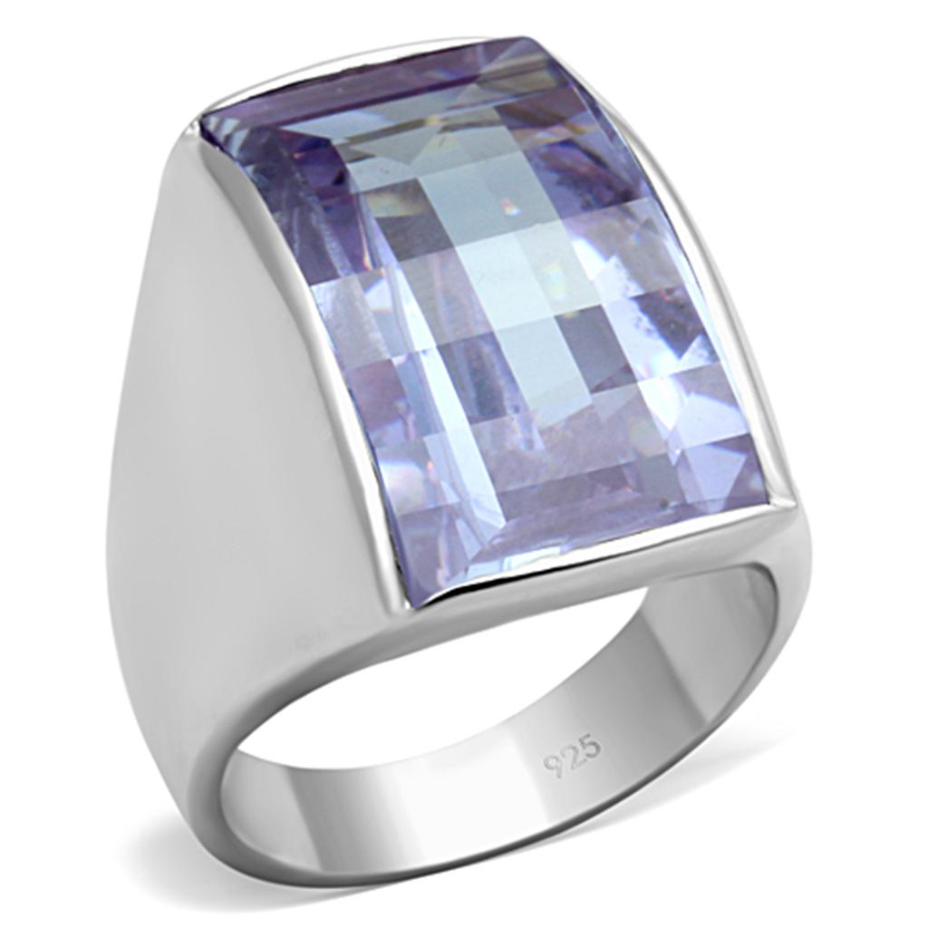 LOS692 - Silver 925 Sterling Silver Ring with AAA Grade CZ  in Light Amethyst LuxuryLifeWay Online Store