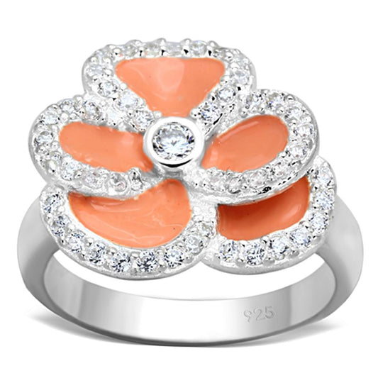 LOS725 - Silver 925 Sterling Silver Ring with AAA Grade CZ  in Clear LuxuryLifeWay Online Store