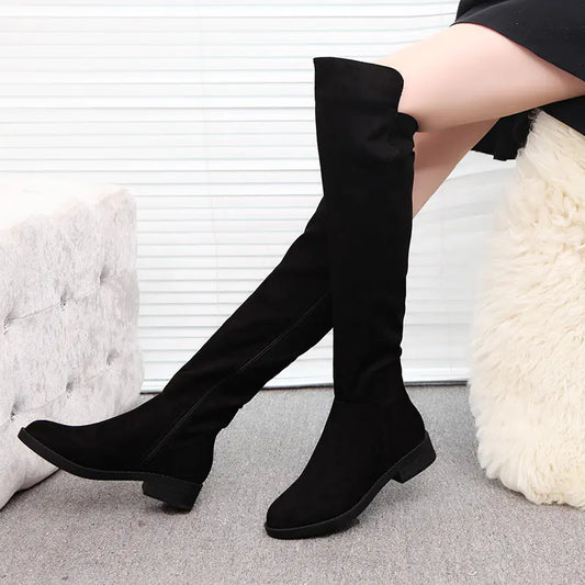 Women's Over The Knee Flat High Tube Boots Pi-Mart