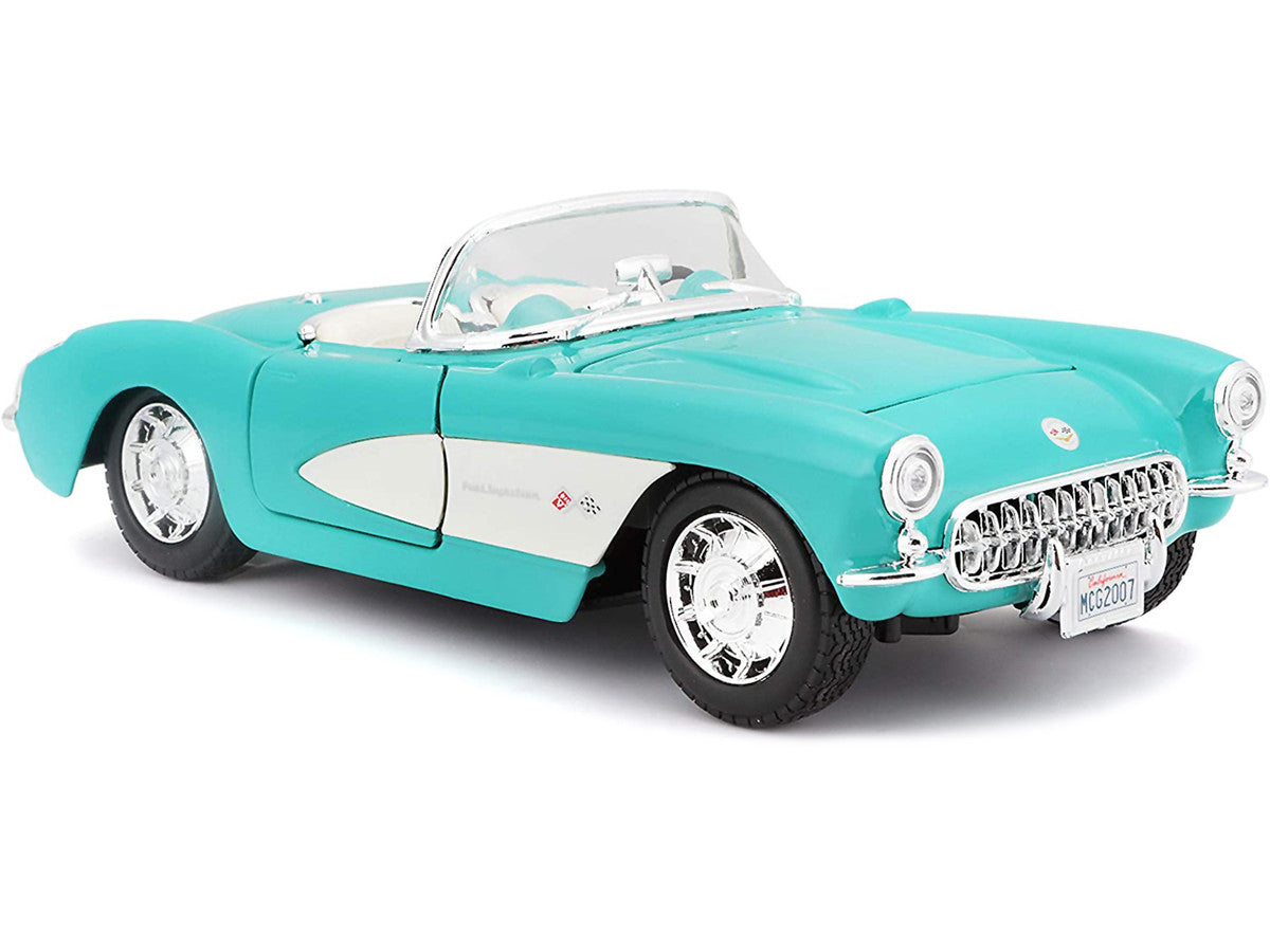 1957 Chevrolet Corvette Convertible Turquoise 1/24 Diecast Model Car by Maisto LuxuryLifeWay Online Store