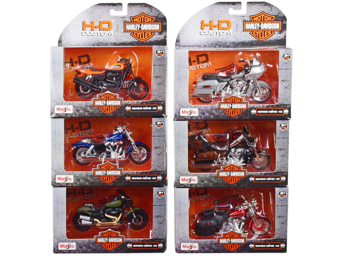 Harley-Davidson Motorcycles 6 piece Set Series 42 1/18 Diecast Motorcycle Models by Maisto LuxuryLifeWay Online Store