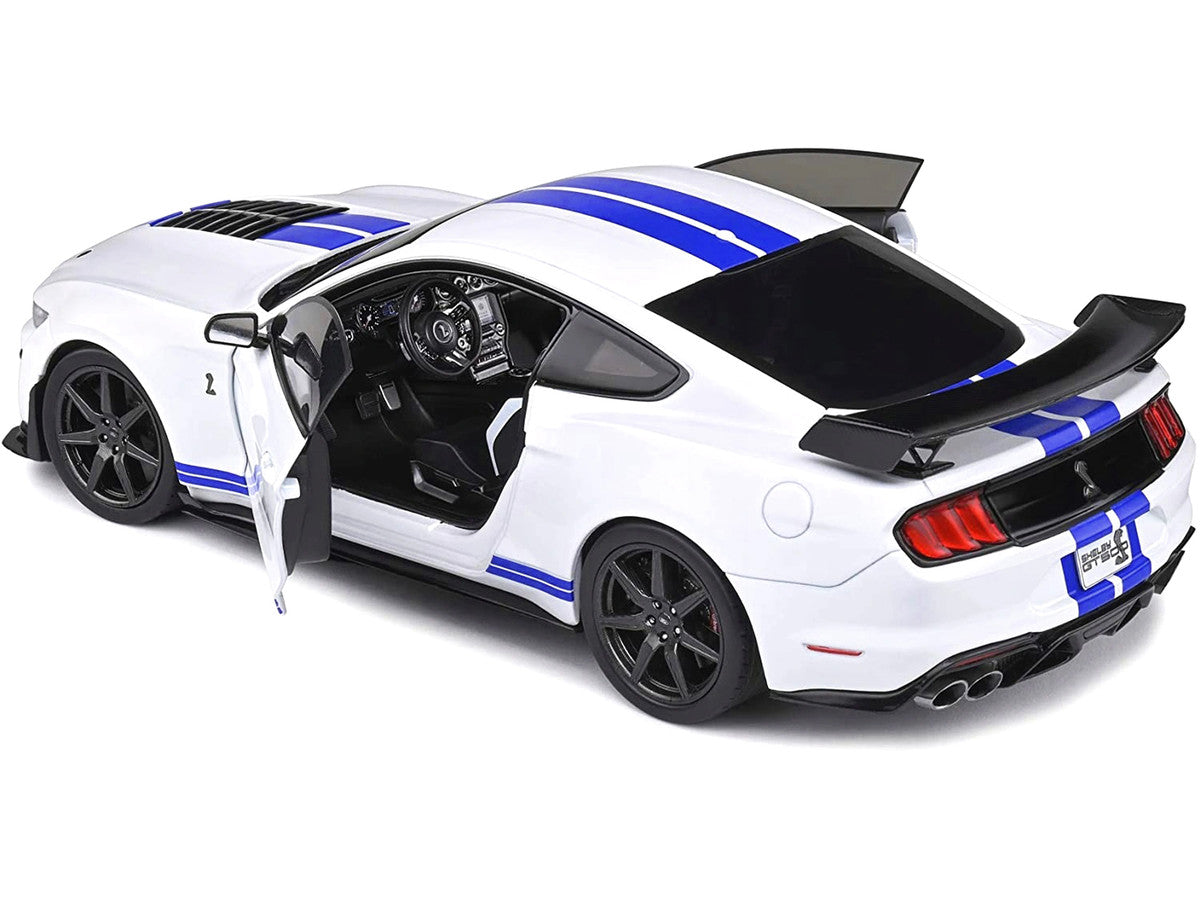 2020 Ford Mustang Shelby GT500 White with Blue Stripes "Special Edition" 1/18 Diecast Model Car by Maisto LuxuryLifeWay Online Store