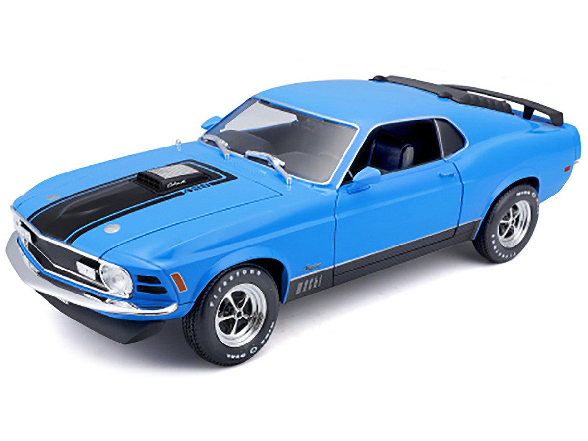 1970 Ford Mustang Mach 1 428 Blue with Black Stripes "Special Edition" 1/18 Diecast Model Car by Maisto LuxuryLifeWay Online Store