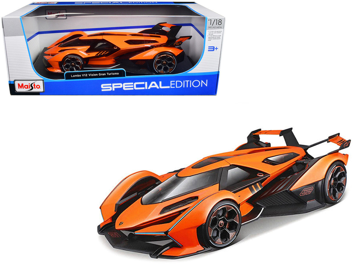 Lamborghini V12 Vision Gran Turismo Orange Metallic "Special Edition" 1/18 Diecast Model Car by Maisto LuxuryLifeWay Online Store