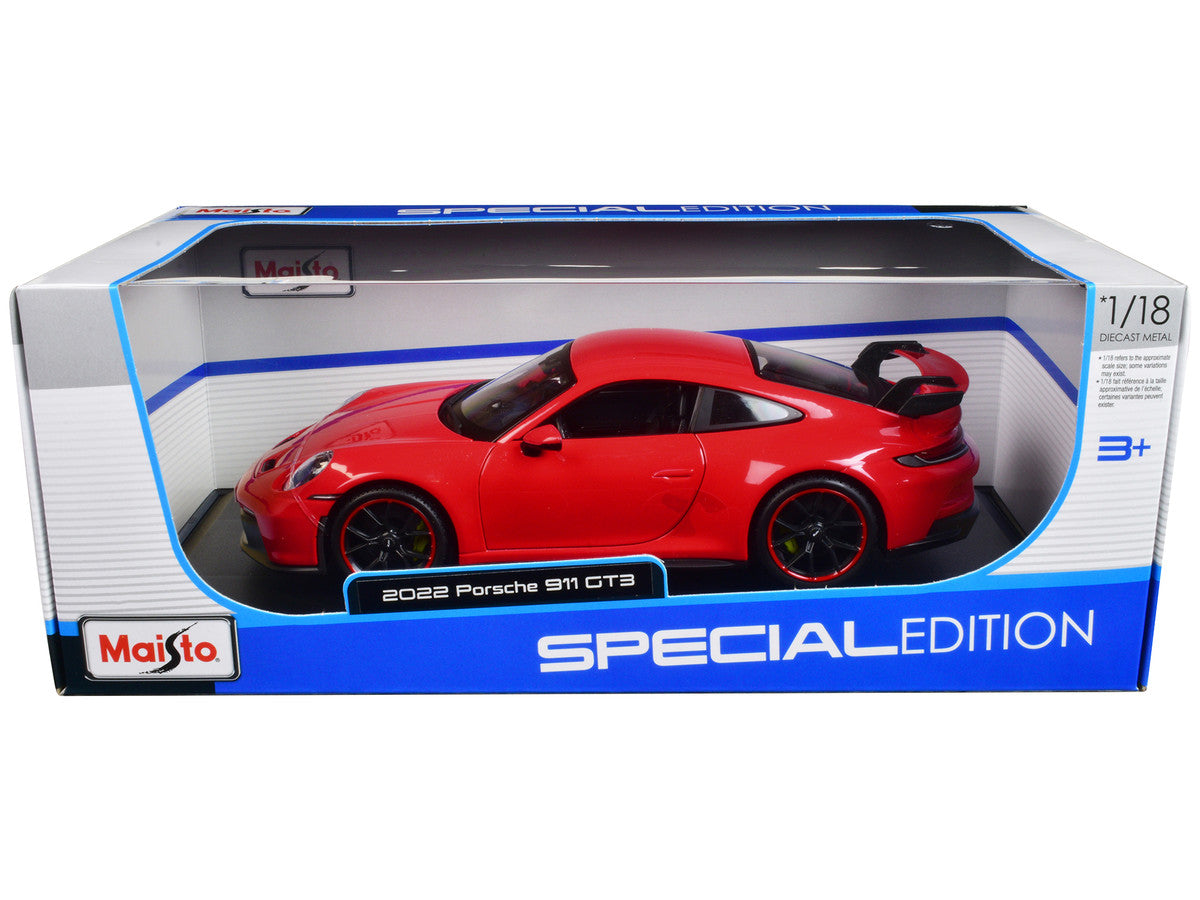 2022 Porsche 911 GT3 Red "Special Edition" 1/18 Diecast Model Car by Maisto LuxuryLifeWay Online Store