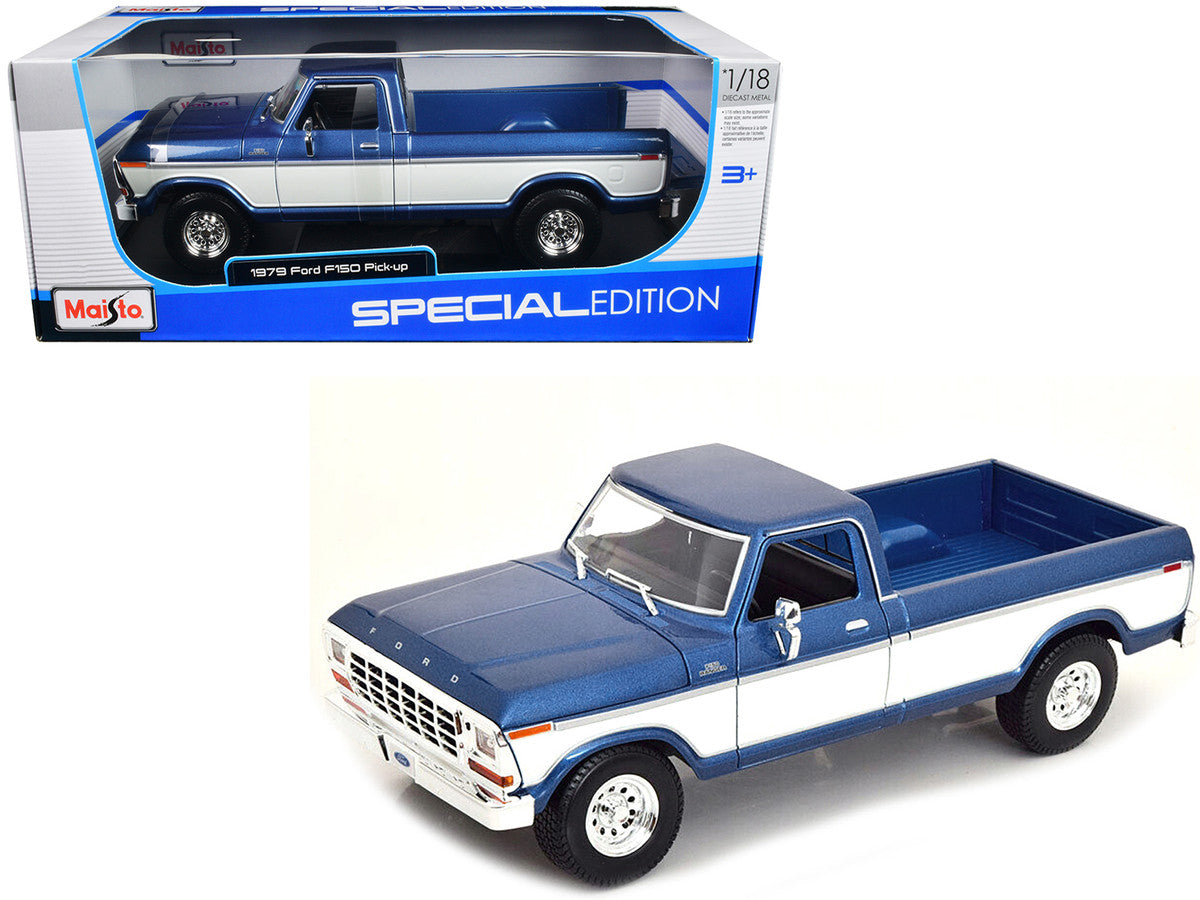 1979 Ford F-150 Ranger Pickup Truck Blue Metallic and Cream "Special Edition" 1/18 Diecast Model Car by Maisto LuxuryLifeWay Online Store