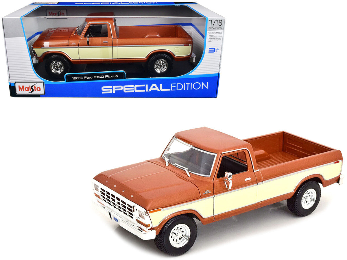 1979 Ford F-150 Ranger Pickup Truck Brown Metallic and Cream "Special Edition" 1/18 Diecast Model Car by Maisto LuxuryLifeWay Online Store