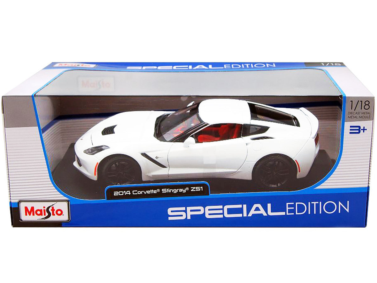 2014 Chevrolet Corvette Stingray C7 Z51 White 1/18 Diecast Model Car by Maisto LuxuryLifeWay Online Store