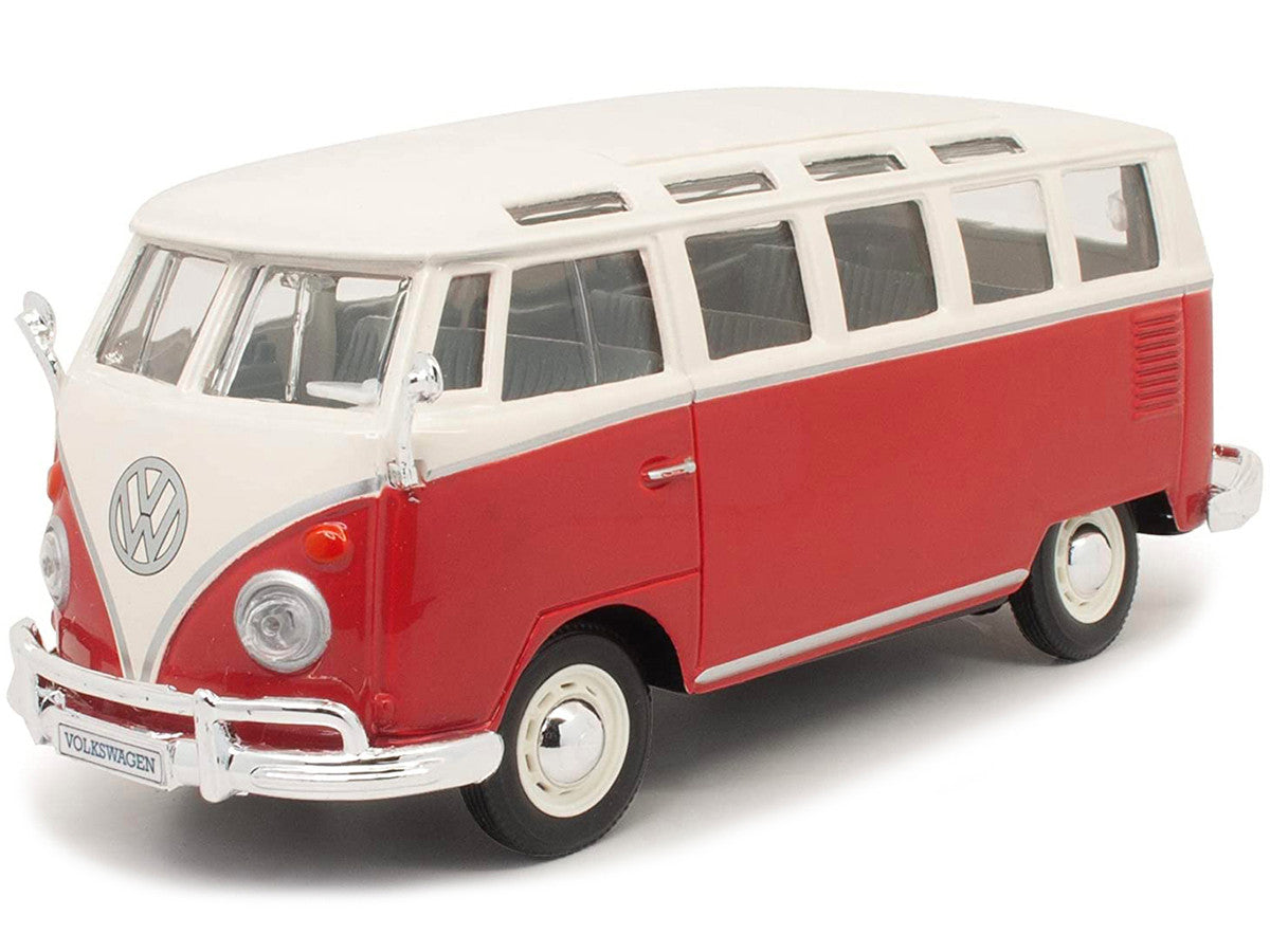 Volkswagen Van Samba Bus Red and White 1/25 Diecast Model by Maisto LuxuryLifeWay Online Store