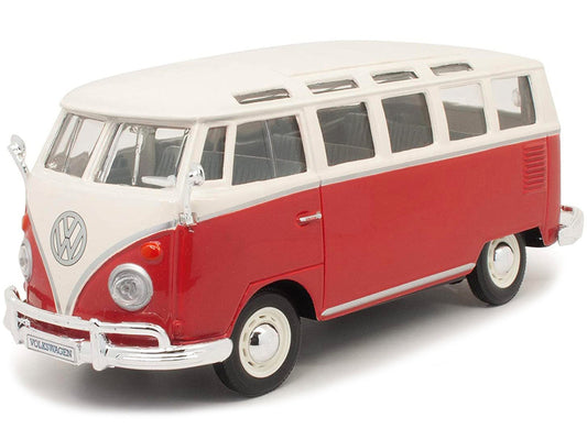 Volkswagen Van Samba Bus Red and White 1/25 Diecast Model by Maisto LuxuryLifeWay Online Store
