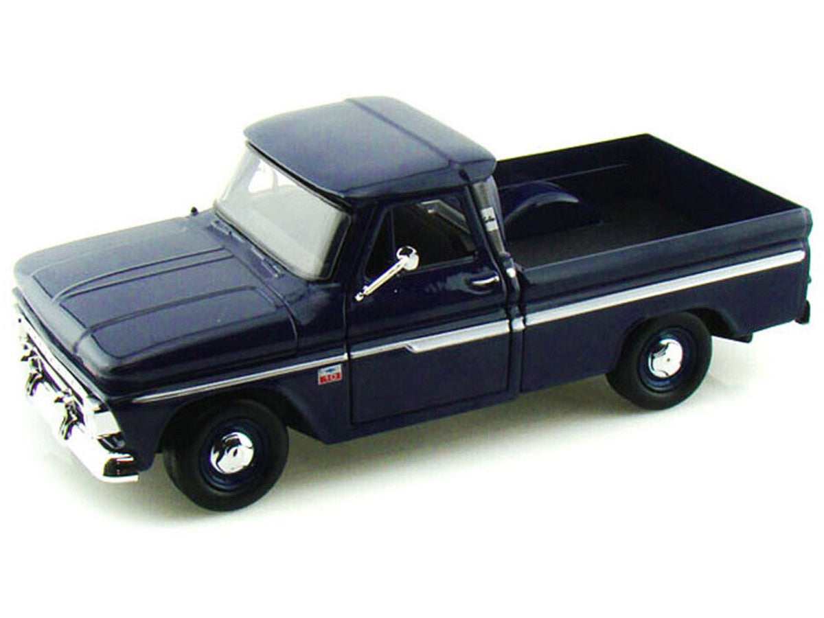 1966 Chevrolet C10 Fleetside Pickup Truck Dark Blue 1/24 Diecast Car Model by Motormax LuxuryLifeWay Online Store