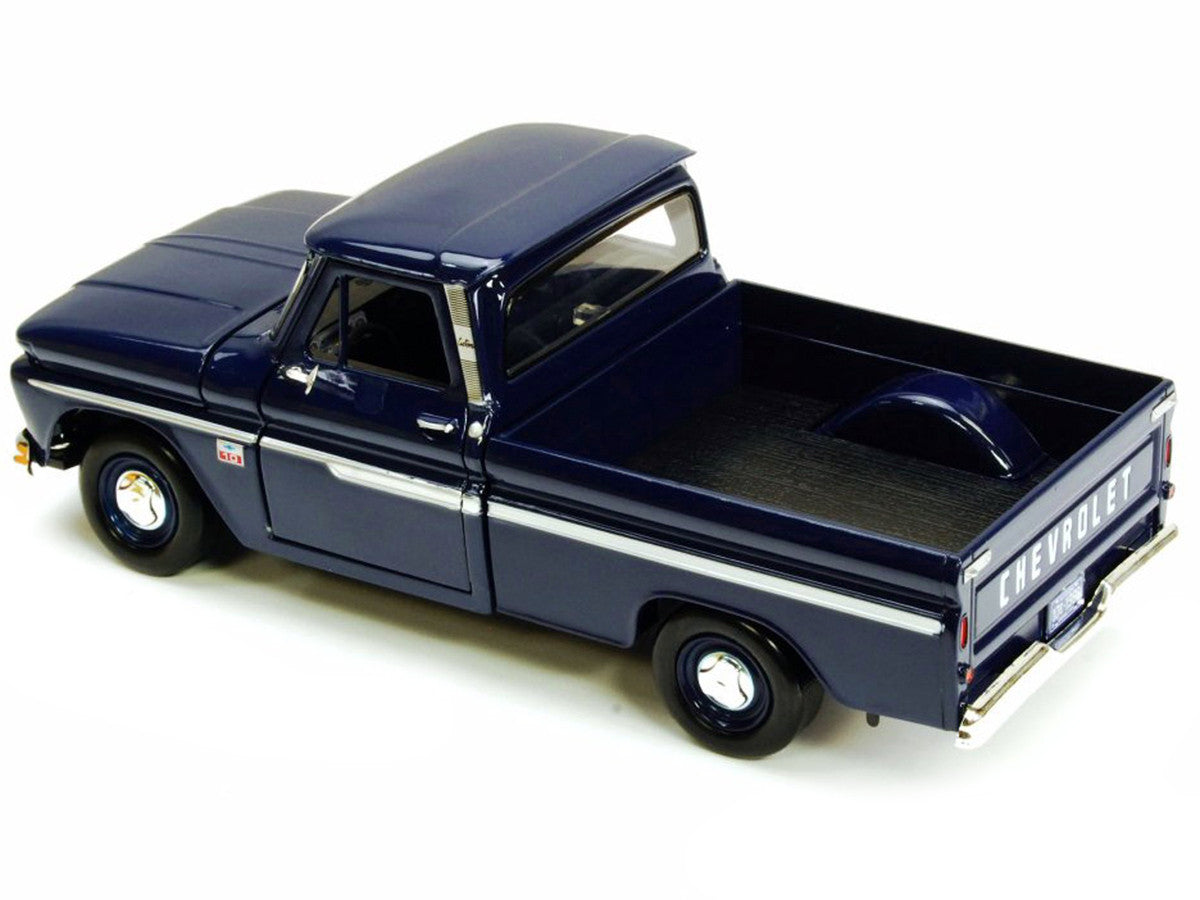 1966 Chevrolet C10 Fleetside Pickup Truck Dark Blue 1/24 Diecast Car Model by Motormax LuxuryLifeWay Online Store