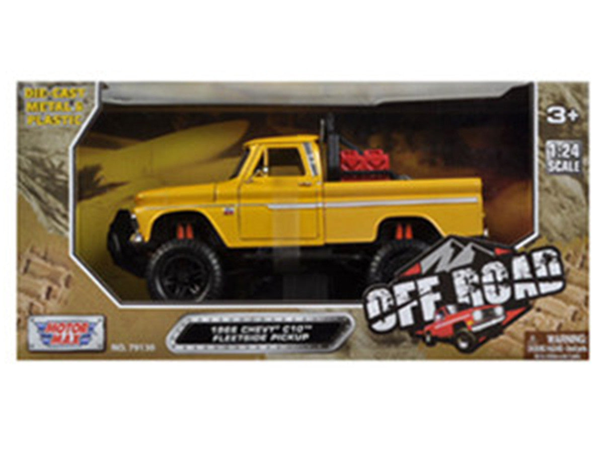 1966 Chevrolet C10 Fleetside Pickup Truck Off Road Yellow 1/24 Diecast Model by Motormax LuxuryLifeWay Online Store