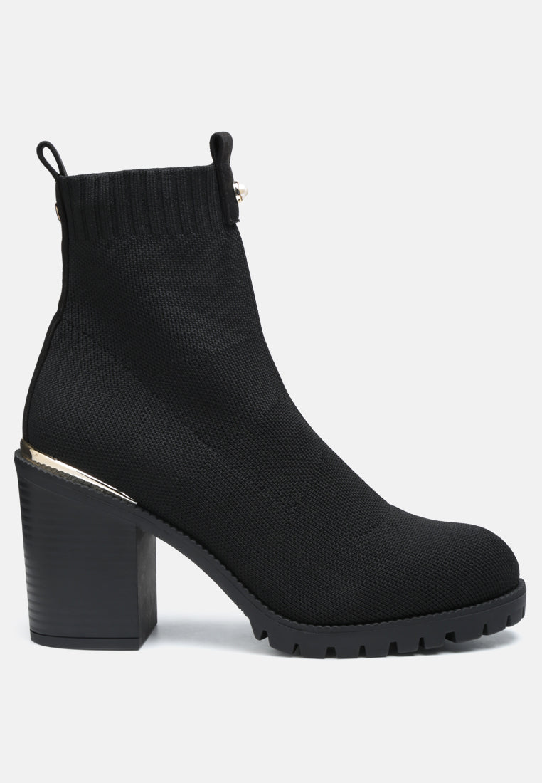 Medusa Knitted Block Heel Ankle Boots LuxuryLifeWay Online Store