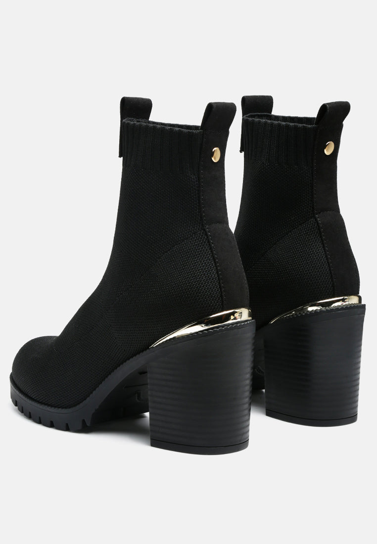 Medusa Knitted Block Heel Ankle Boots LuxuryLifeWay Online Store