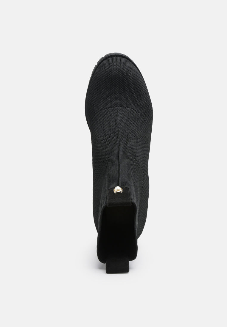 Medusa Knitted Block Heel Ankle Boots LuxuryLifeWay Online Store