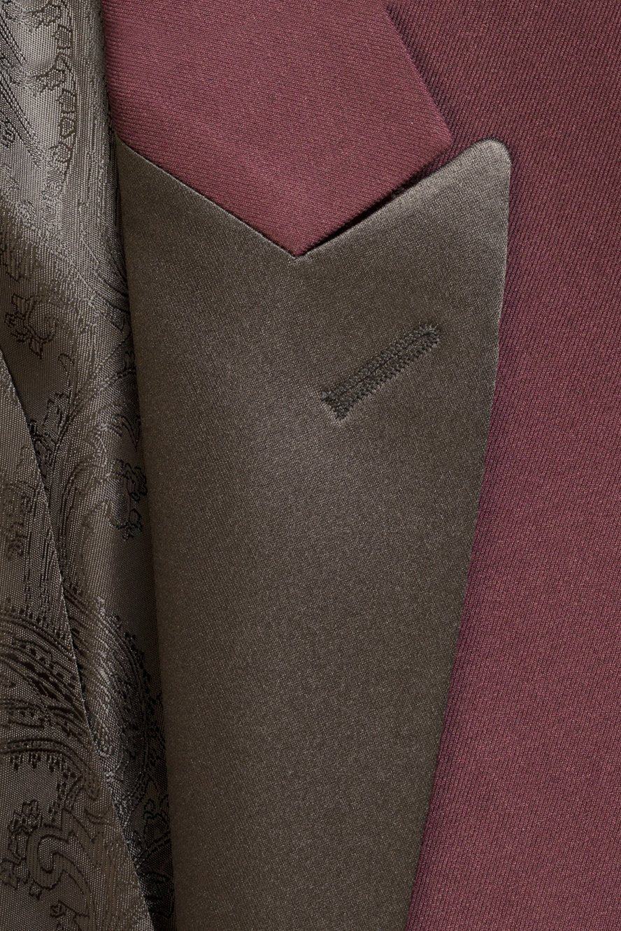"Milan" Burgundy Tuxedo Jacket Peak (Separates) LuxuryLifeWay Online Store
