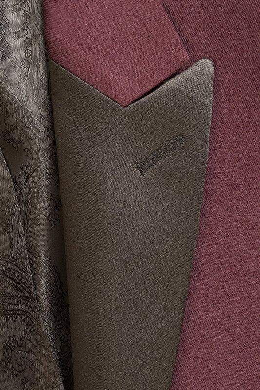 "Milan" Burgundy Tuxedo Jacket Peak (Separates) LuxuryLifeWay Online Store