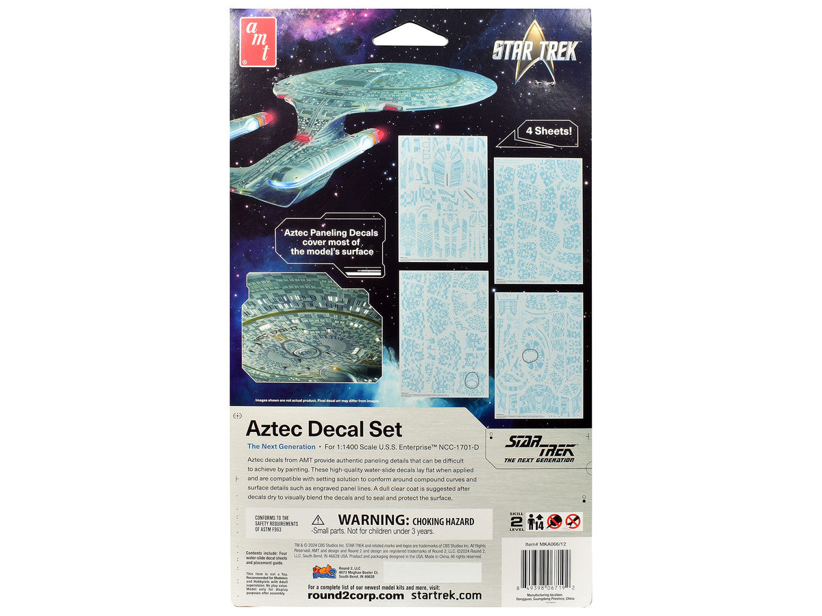 "Star Trek: The Next Generation" U.S.S. Enterprise NCC-1701-D Aztec Decal Set 1/1400 Scale by AMT LuxuryLifeWay Online Store