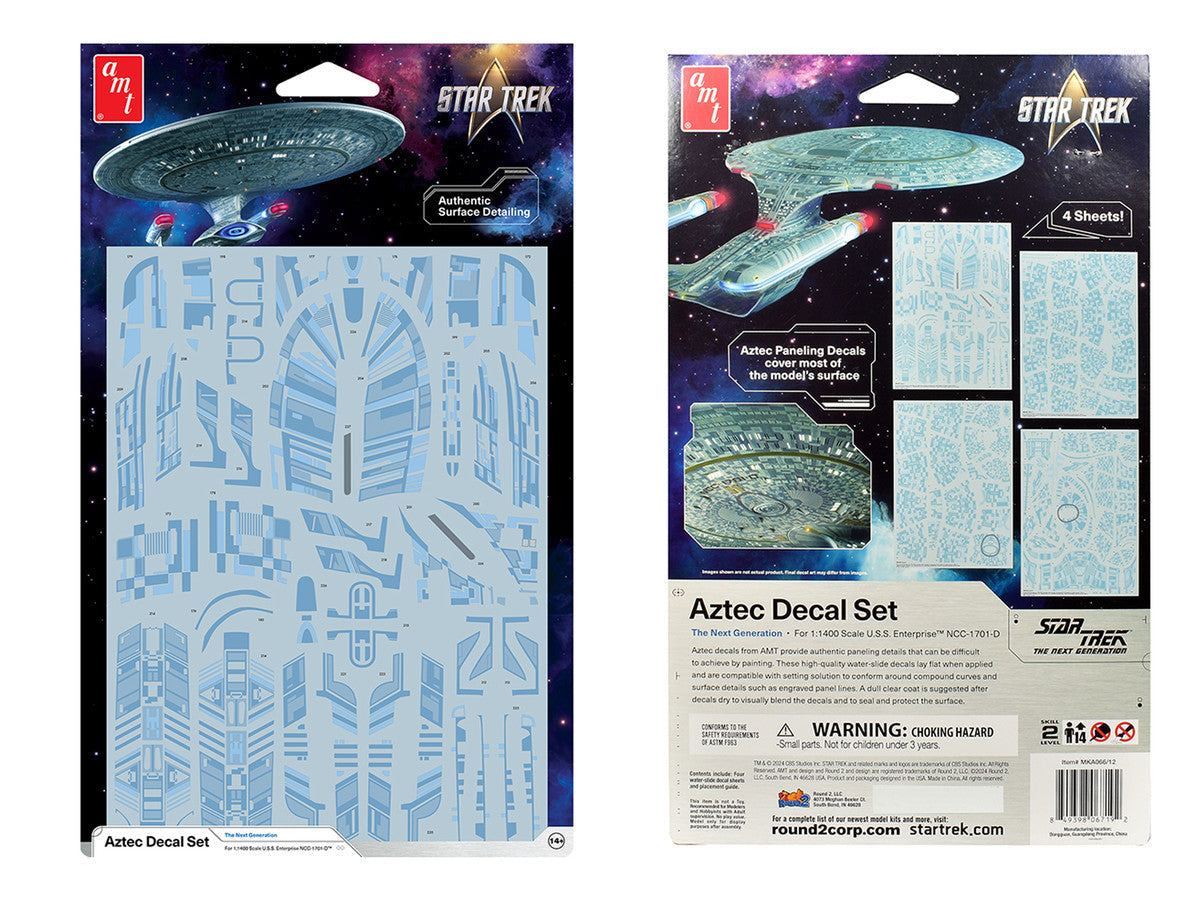 "Star Trek: The Next Generation" U.S.S. Enterprise NCC-1701-D Aztec Decal Set 1/1400 Scale by AMT LuxuryLifeWay Online Store